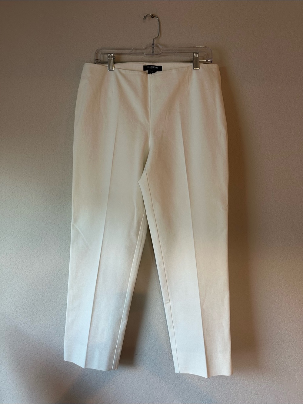 Lafayette 148 Stanton White Cotton Stretch Cropped Pants Size 10